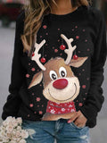 Christmas Reindeer Print Sweatshirt