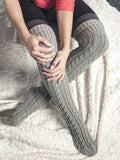 Casual Home Spiral Pattern Mid-Length Knee Pile of Wool Socks