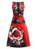 Women's Flower Artistic Design Maxi Dress