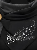 Windproof Warm Music Symbol Scarf Autumn Winter Triangle Scarf