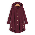 Women Vintage Solid Long Sleeve Hoodie Wool Double-sided Fleece Coat - Buy2 Free Shipping