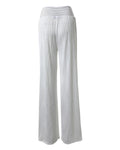 Overlap Waist Textured Flared Pants