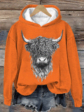 🔥Buy 3 Get 10% Off🔥Women's Highland Cow Print Hooded Sweatshirt