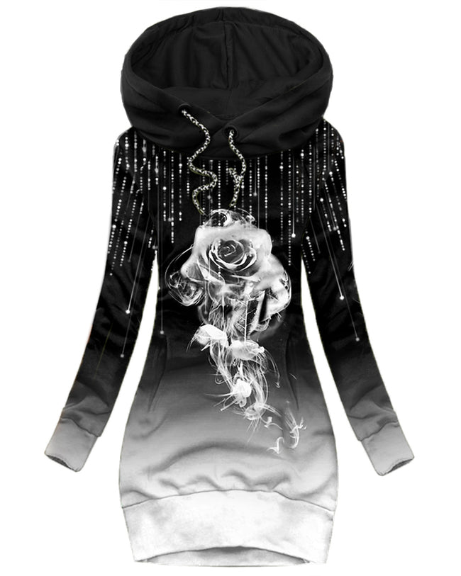 Women's Daily Vintage Print Hoodie-092213