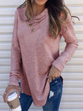 AsymmetricalNeck Casual Tunic Tops