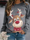 Christmas Reindeer Print Sweatshirt