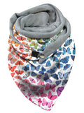 Gradient Butterfly Print Triangle Scarf Autumn/Winter Warmth