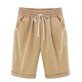 Lace Up Elastic Waistband Loose Shorts