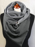 Grey Casual Solid Cotton Scarves