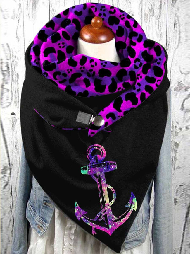 Women's Casual Anchor Print Wrap Scarf