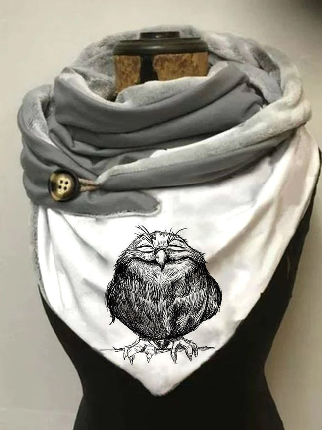 Women's Owl Art Casual Wrap Scarf