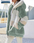 HOT SELL RCONTRASTING LAMB WOOL PADDED COAT SPECIAL OFFER