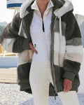 HOT SELL RCONTRASTING LAMB WOOL PADDED COAT SPECIAL OFFER