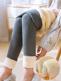 Lässig Unifarben Fluff/Granular-Fleece-Stoff Grube Textur Fest Leggings