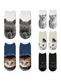 Cute Cat Series Printed Ankle Socks