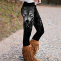 Comstylish Vintage Wolf Print Casual Leggings