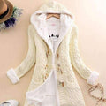 2022 New cashmere thick warm hooded coat