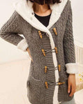 2022 New cashmere thick warm hooded coat