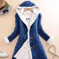 2022 New cashmere thick warm hooded coat