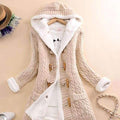 2022 New cashmere thick warm hooded coat