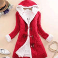 2022 New cashmere thick warm hooded coat