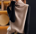 Mod Color Block Turtleneck Sweater