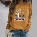 Christmas print long sleeve crew neck sweatshirt