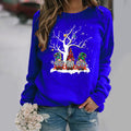 Christmas print long sleeve crew neck sweatshirt