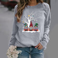 Christmas print long sleeve crew neck sweatshirt