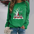 Christmas print long sleeve crew neck sweatshirt