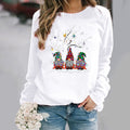 Christmas print long sleeve crew neck sweatshirt