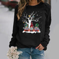 Christmas print long sleeve crew neck sweatshirt