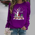 Christmas print long sleeve crew neck sweatshirt