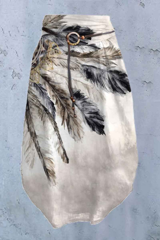 feather Cotton cocoon retro skirt