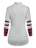 Women's Plaid Stitching Long Sleeve Sweatshirt