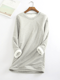 Women's thickened and fleece slim fit warm mid-length top