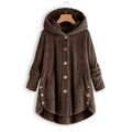 Women Vintage Solid Long Sleeve Hoodie Wool Double-sided Fleece Coat - Buy2 Free Shipping