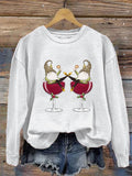 Women's Christmas Wineglass Gnome Sweatshirt