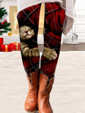 Tight Casual Christmas Cat Printed Legging