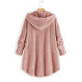 Women Vintage Solid Long Sleeve Hoodie Wool Double-sided Fleece Coat - Buy2 Free Shipping