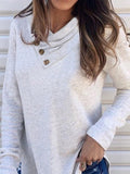 AsymmetricalNeck Casual Tunic Tops