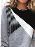 Striped Casual Autumn Daily Loose 1 * Top Long sleeve Crew Neck Regular T-shirt for Women