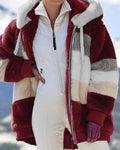 HOT SELL RCONTRASTING LAMB WOOL PADDED COAT SPECIAL OFFER