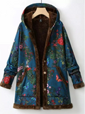 Casual Fluff/Granular Fleece Fabric Floral Teddy Coat