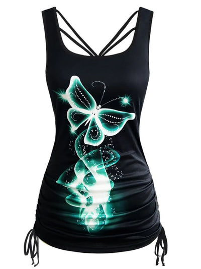 Colorful Butterfly Print Women's Vest