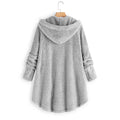 Women Vintage Solid Long Sleeve Hoodie Wool Double-sided Fleece Coat - Buy2 Free Shipping