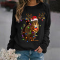 Comstylish Funny Squirrel Lights Print Sweatshirt