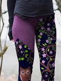 Farbblock Vogel Lässig Regelmäßige Passform Leggings