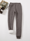 Women's Lamb Fleece Thickened Warm Sweatpants