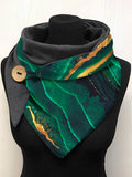 3D Pattern Green Stone Texture Triangle Scarf Autumn Winter Daily Matching